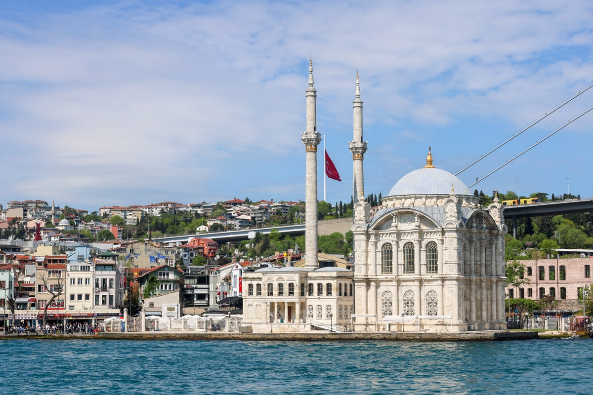 Ortaköy mosque and the European bank seen from the Bosphorus